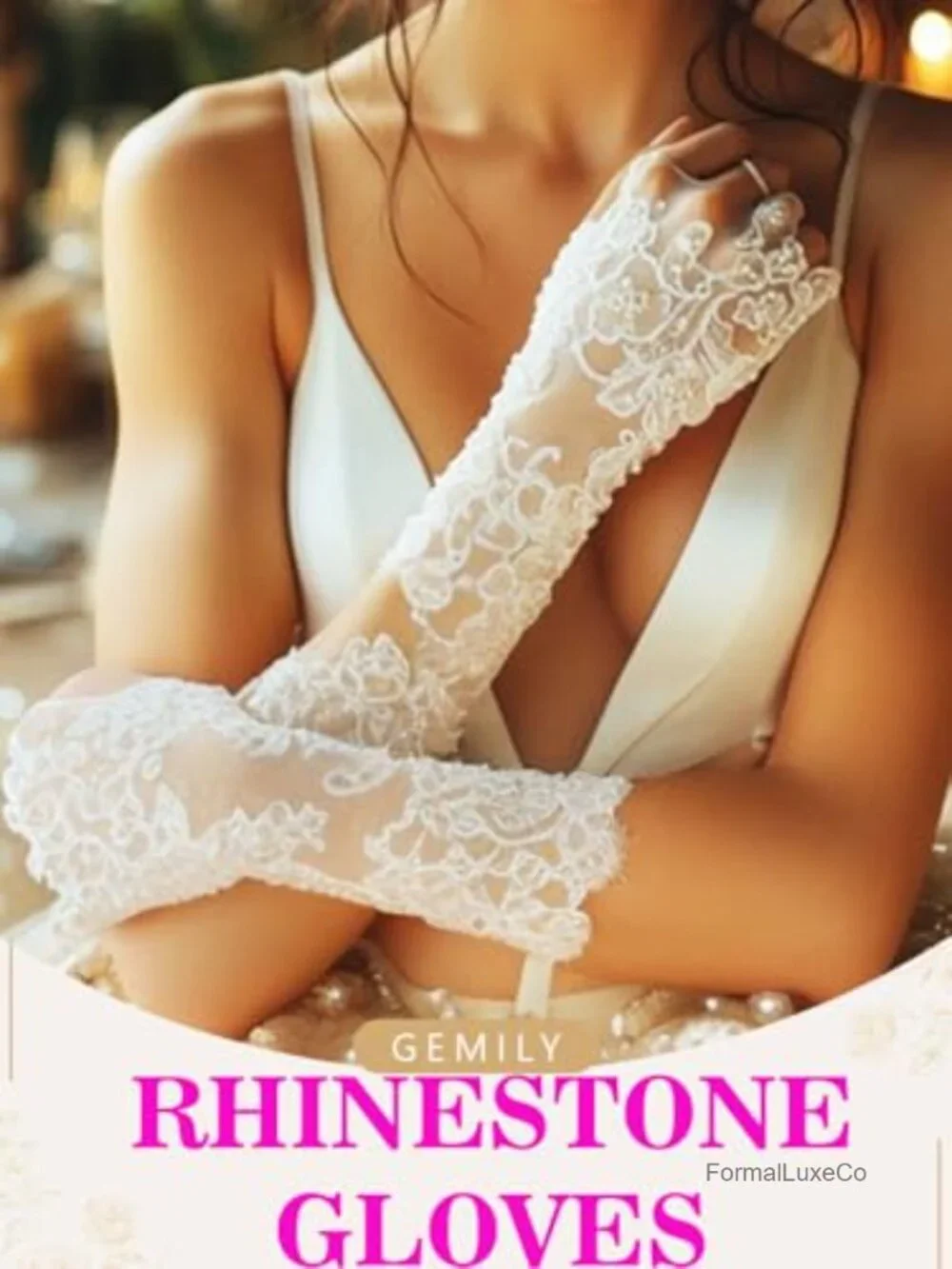 Fingerless Sheer Gloves Long Rhinestone Gloves for Women